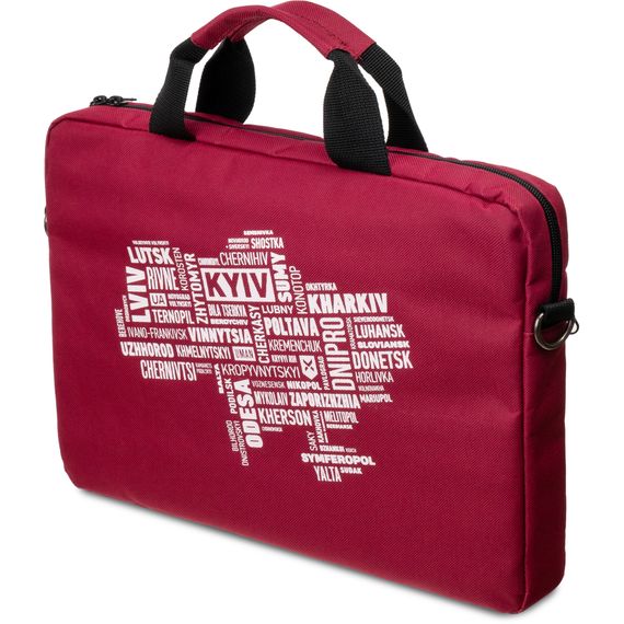 Сумка для ноутбука Vinga 15.6" NB1502 Burgundy, white print (NB1502UWBY) | Зображення 1