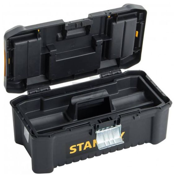 Ящик ESSENTIAL пластиковий з металевими клямками, розмір 316x156x128 мм (12.5) STANLEY STST1-75515 | Зображення 2