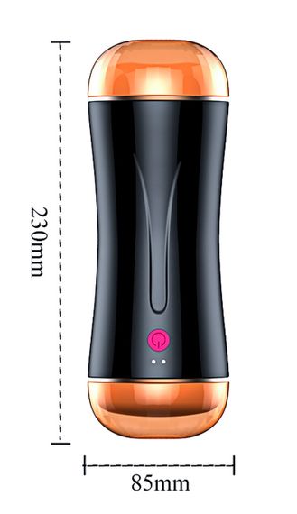 Мастурбатор з двома входами FOXSHOW Vibrating Masturbation Cup USB 10 + Interactive Function Black, BS6300045 Sex Aura | Зображення 8