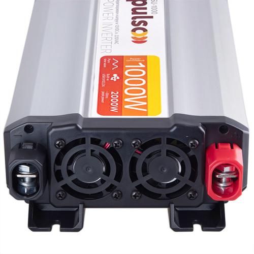 Перетворювач напруги PULSO/ISU-1000/12V-220V/1000W/USB-5VDC2.0A/син.хвиля/клеми | Зображення 3