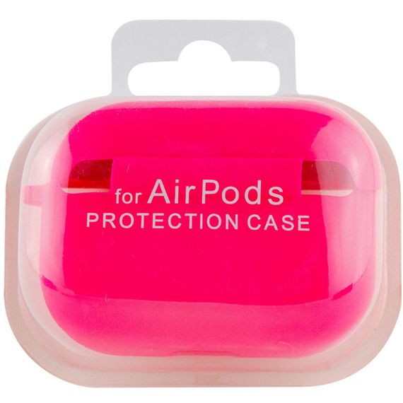 Силиконовый футляр с микрофиброй для наушников Airpods Pro Розовый / Barbie pink | Зображення 3