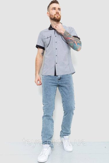 Комфортная мужская рубашка в полоску сезон весна-лето цвет серый размер M FG_00796 | Зображення 1