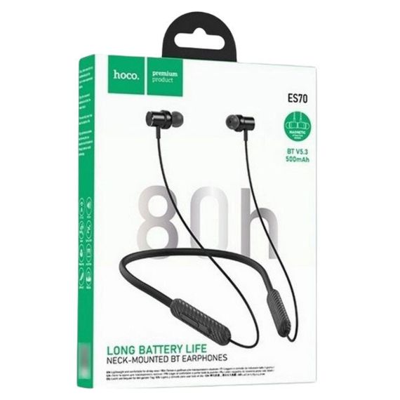 Бездротові навушники HOCO ES70 Armour neck-mounted BT earphones Black | Зображення 1