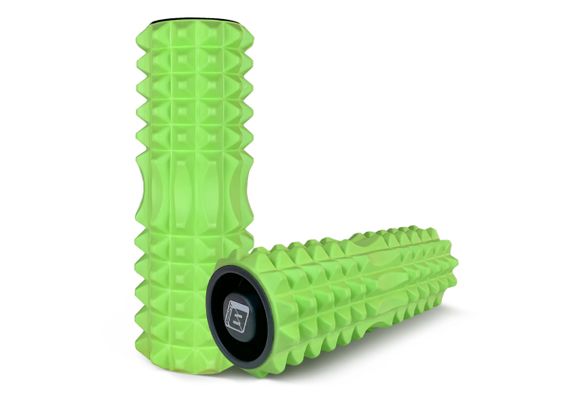 Масажний ролик EasyFit Grid Roller 33 см v.1.2 із заглушками з двох боків Салатовий (EF-2022a-GN) | Зображення 2
