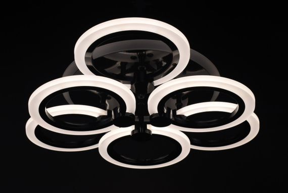 Люстра світлодіодна стельова LED світильник для квартири на стелю лед з пультом 26118 Чорний 11х47х47 см. | Зображення 3