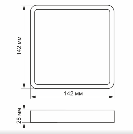 LED Світильник накладний квадратний 12W 5000К 220V VL-DLSS-125 Videx | Зображення 2