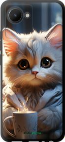 Чохол на Realme C30 Білий кіт "5646b-2700-2448"