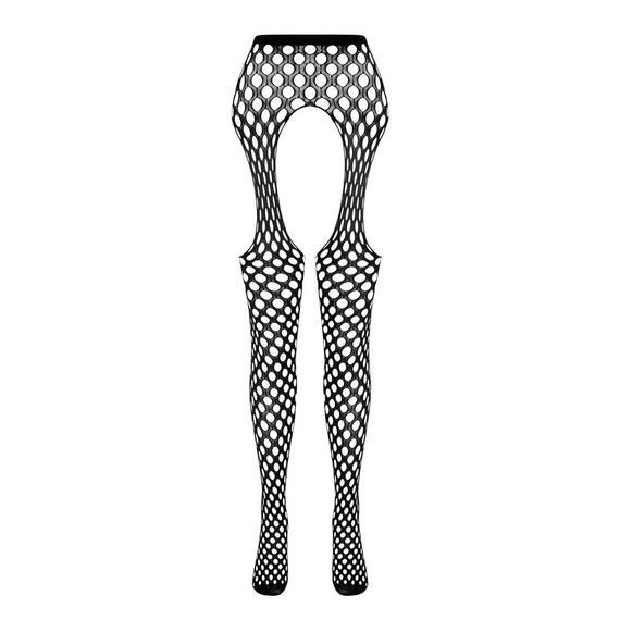 Эротические колготки-бодистокинг Passion ECO S003 black, с доступом, имитация подвязок | Зображення 4