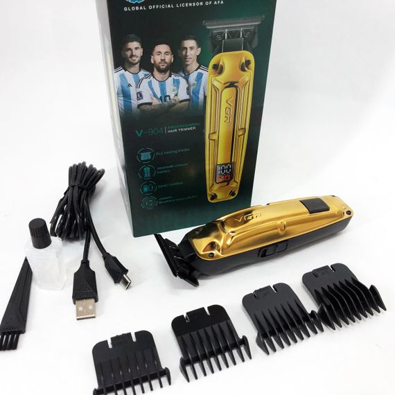 Акумуляторна машинка VGR V-904 для стрижки волосся VGR, машинка з дисплеєм та змінними насадками | Зображення 7