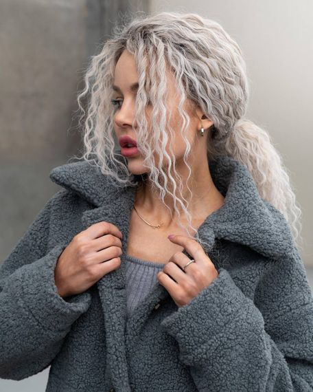 Женская короткая куртка мех Тедди, MN0002  цвет серый, размер M | Зображення 6