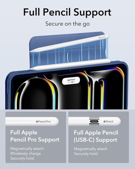 Чохол ESR для iPad Pro 11" з тримачем для стилусу, знімним магнітним чохлом, вертикальною підставкою, для планшету темно-синій | Зображення 7