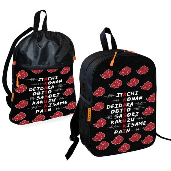 Школьный рюкзак детский Аниме Наруто + Сумка для обуви спортивной формы рюкзак-мешок  для мальчика (01787)
