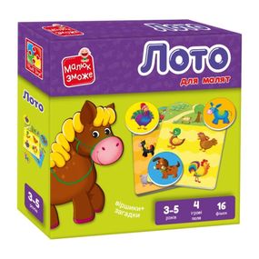 Детская настольная игра Лото "Ферма" VT2100-08, 16 фишек