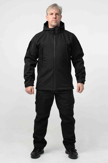 Військова куртка на флісі Soft Shell Military Black | Зображення 3