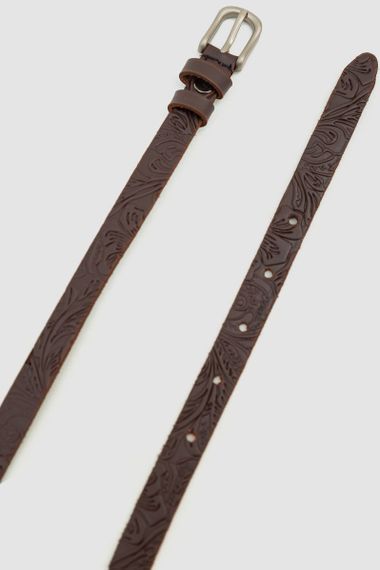 Ремінь жіночий тонкий, колір темно-коричневий, 196R15Y0W16 | Зображення 1
