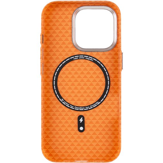 Чохол TPU+PC KVZV Triangular Pattern with Magnetic Fit для Apple iPhone 15 Pro (6.3") Orange | Зображення 2
