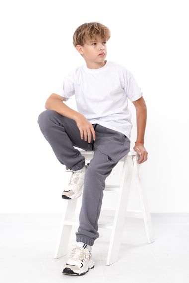 Підліткові утеплені штани для хлопчика однотонні на зав'язках Носи своє 152 Графітовий (p-17976-212255)