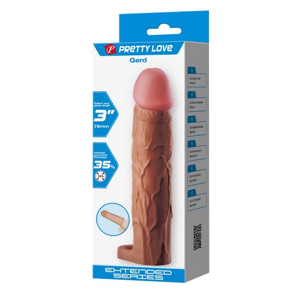 Подовжуюча насадка презерватив Pretty Love - Gerd 3" Brown, BI-026258-1 sexstyle | Зображення 9
