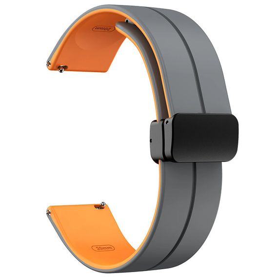 Силіконовий ремінець Classy для Smart Watch 20mm Grey / Orange | Зображення 1