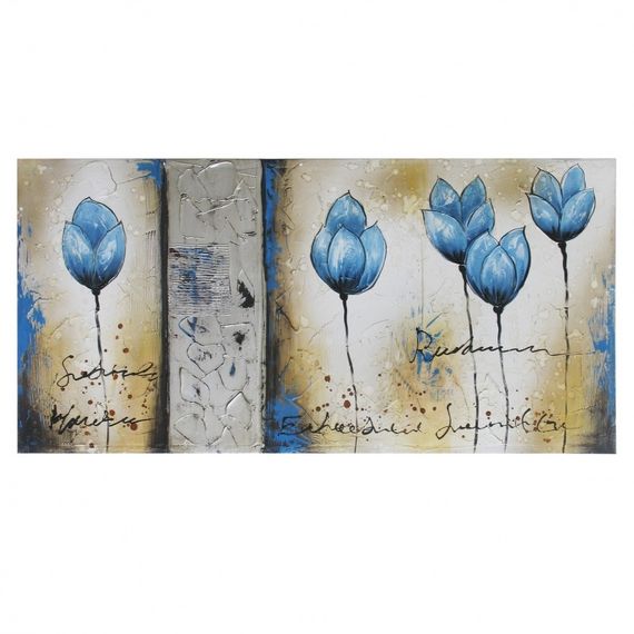 Картина. Синие цветы. Ручная работа QP9