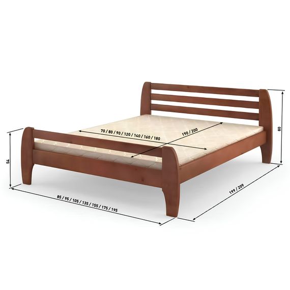 Двоспальне дерев'яне ліжко Mebigrand Мілан Горіх світлий 160х190 см (MBG-6309) | Зображення 2