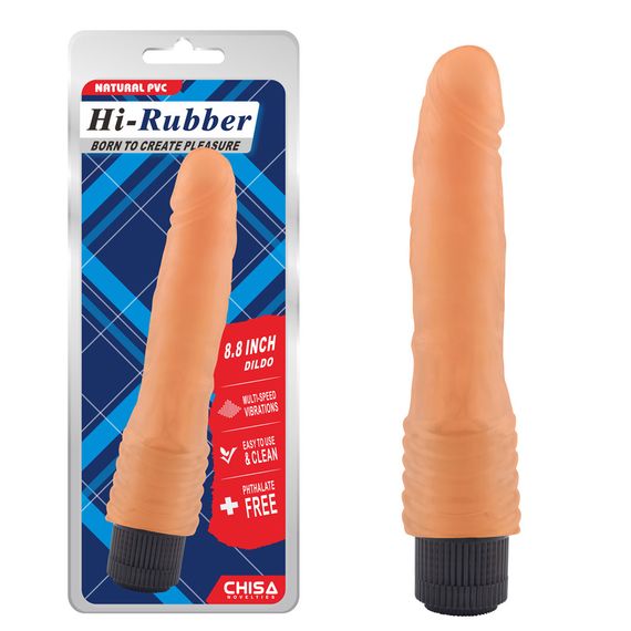 Вибратор реалистичный Chisa Hi-Rubber на батарейках, бежевый sexstyle | Зображення 1