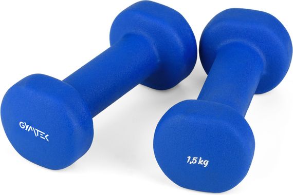 Гантелі для фітнесу неопренові Gymtek Queenfit 2х1,5кг світло-синій | Зображення 2