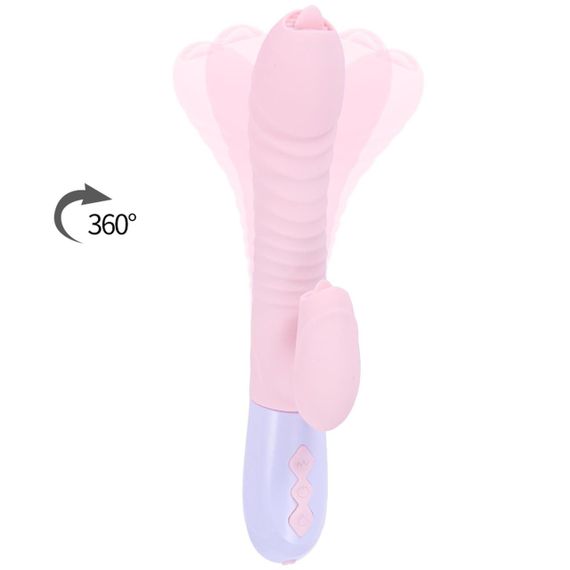 Вібратор - Silicone Vibrator USB 7 Function and Thrusting Function / Heating Pink Sex Aura | Зображення 2