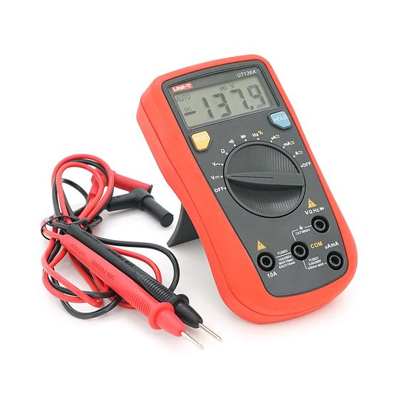 Мультиметр UNI-T UT136A Вимірювання: V (AC/DC), A (AC/DC), Ω, Hz, DUTY. Функції: Data Hold, продзвонювання, тест діодів,