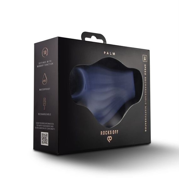 Мастурбатор Rocks Off Palm Blue, петлі для пальців, 10 режимів | Зображення 7