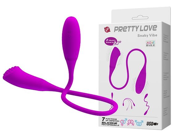 Гибкий двусторонний вибратор PRETTY LOVE - Snaky Vibe, BI-014327-2 Sex Aura