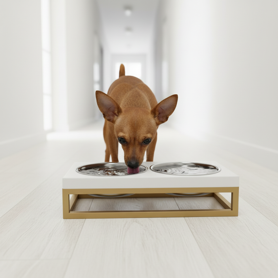 Миски на подставке для маленьких собак и котов Hollky Base XS (2 × 0,25 л) BXS-28145-GLWH | Зображення 1
