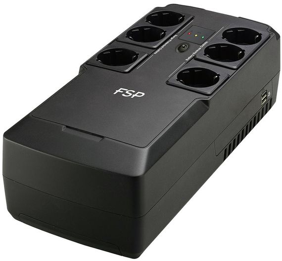 ДБЖ FSP NanoFit 600, 600ВА/360Вт, SCHUKO, USB/2хUSB зар 5V/1A(Max.), AVR | Зображення 1