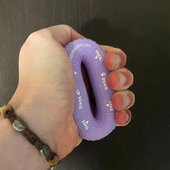 Еспандер кистьовий силіконовий PowerPlay PP-4331 Hand Grip Medium 20-25-30 кг Фіолетовий (PP_4331_Purple_(20-25-30)) | Зображення 2
