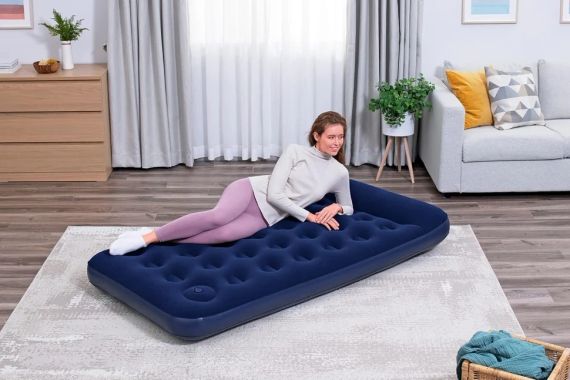 Надувний матрац  188x99x28см  з підголовником, вбудований ножний насос, Bestway 67224 | Зображення 4