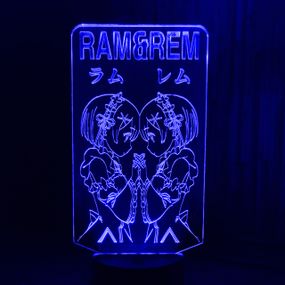 Акриловый светильник-ночник Рэм и Рам 3 синий tty-n001381