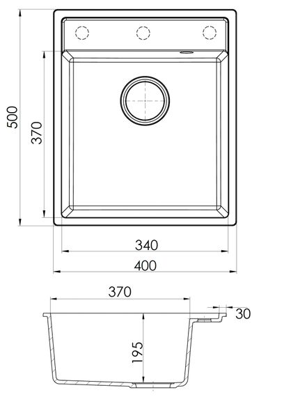 Кухонна мийка Fabiano Classic 40x50 Espresso 8221.301.1098 | Зображення 1