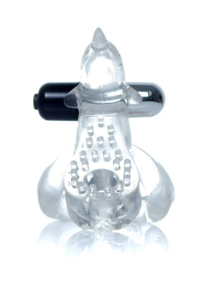 Ерекційне кільце - Dolphin Vibro CockRing Clear Sex Aura | Зображення 2