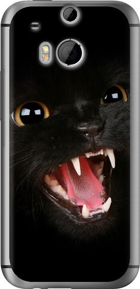 Чехол на HTC One M8 Чёрная кошка "932u-30-17620"