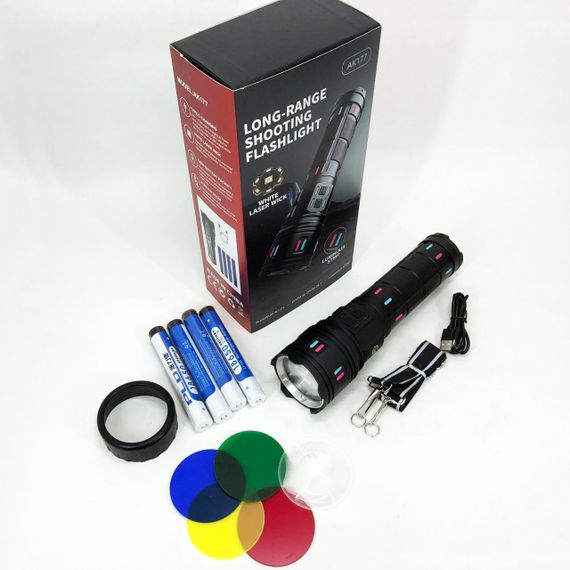 Фонарь AK177-WHITE LASER LED PM60-TG, Топ-фонарик фонарик светодиодный аккумуляторний портативный | Зображення 4