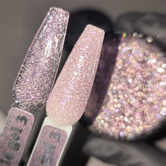 Гель для наращивания Mi Twinkle №3 Builder Gel (светоотражающий фиолетовый) 30мл | Зображення 2