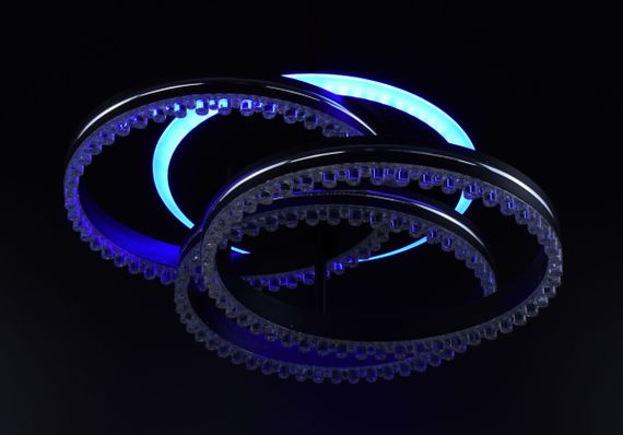 Люстра світлодіодна стельова LED світильник для квартири на стелю лед 26529 Чорний 16х43х43 см. | Зображення 5