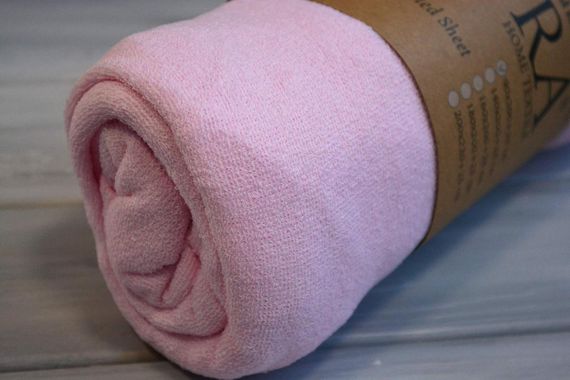 Простирадло 90x200+25см махрове на резинці Пудрове | Зображення 1