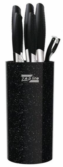 Професійний набір ножів Zepline ZP-046 з підставкою 7 предметів Чорний | Зображення 1