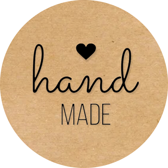 Этикетка круглая крафт "Handmade 07", Диаметр 50 мм, 250 шт/рулон, Viskom