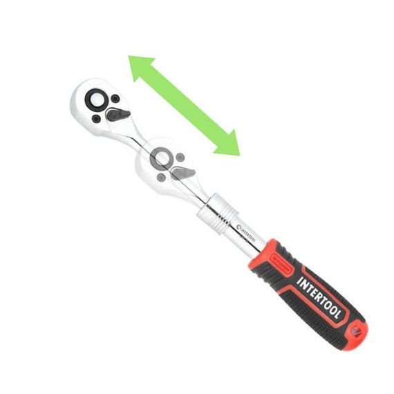 Рукоятка STORM, 1/4", 72 зуба, Cr-V INTERTOOL ET-8004