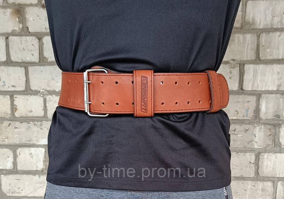 Пояс атлетичний EasyFit DeciBelt (шкіра) коричневий XL | Зображення 3