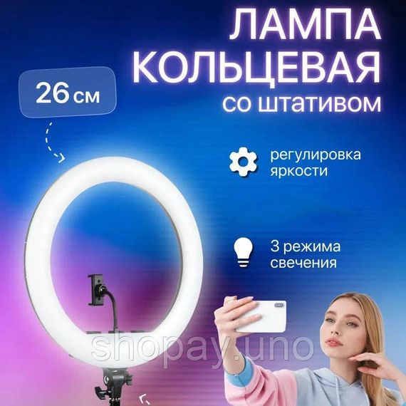 Кольцевой свет для стрима 26 см, Кольцевая лампа большая, Отличная кольцевая лампа для блогера DN-26 | Зображення 8