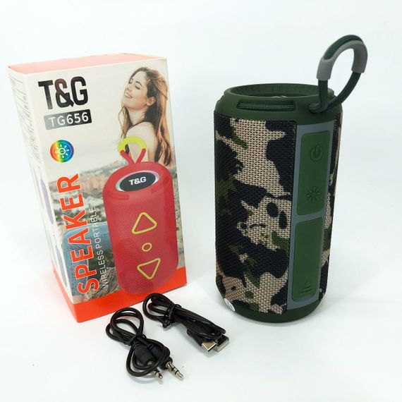 Bluetooth колонка портативная TG656 FM-радио, Громкая колонка для вечеринки. Цвет: камуфляж | Зображення 3