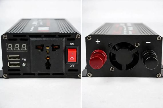 Перетворювач напруги 12V-220V UKC 1000 Вт з чистою синусоїдою / автомобільний інвертор 12 В 220 В з цифровим дисплеєм та USB | Зображення 1